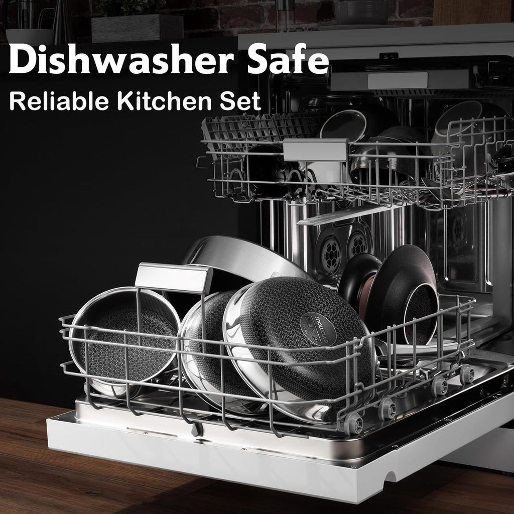 10-Piece Hybrid Nonstick Stainless Cookware Set